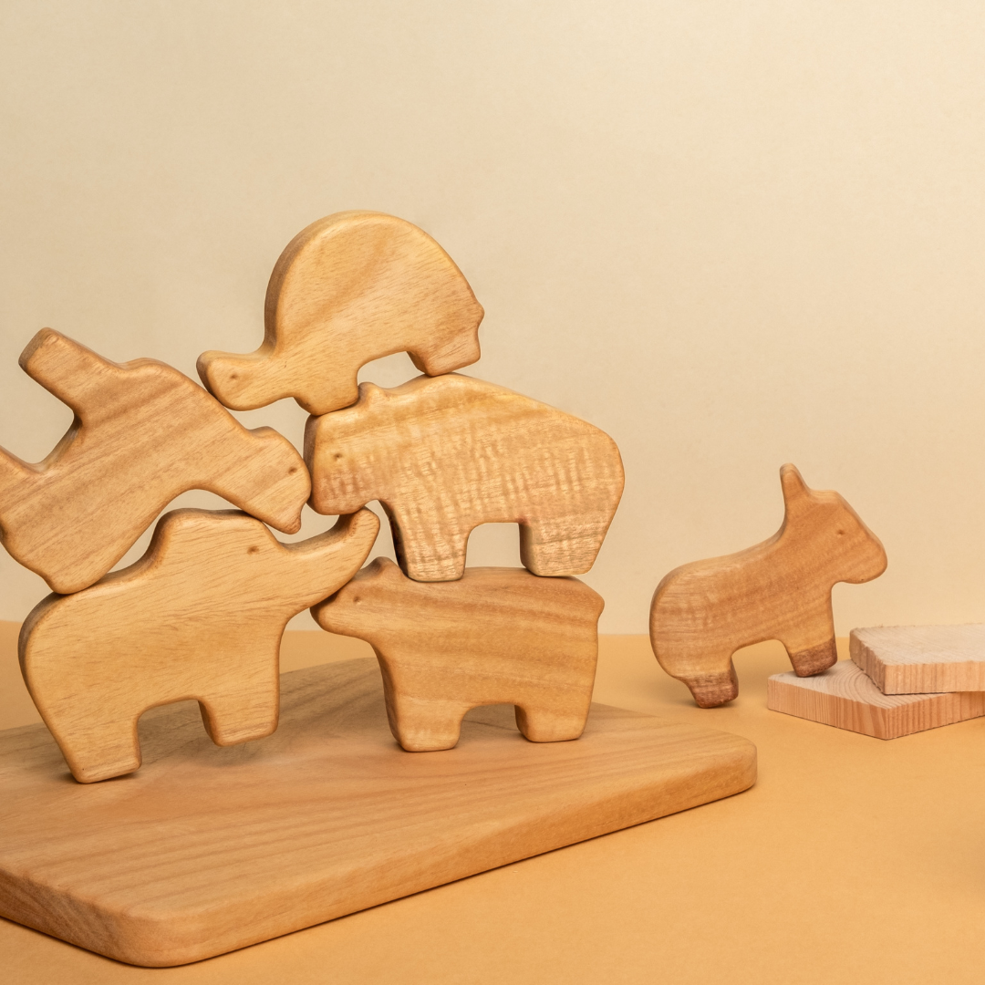 Animal Stack Mini - Wooden Animals Stacking Toys (Set of 8)