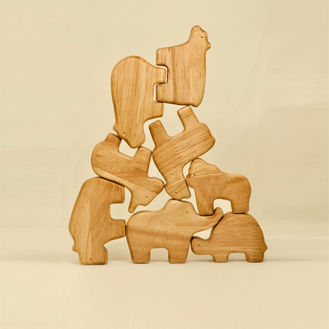 Animal Stack Mini - Wooden Animals Stacking Toys (Set of 8)