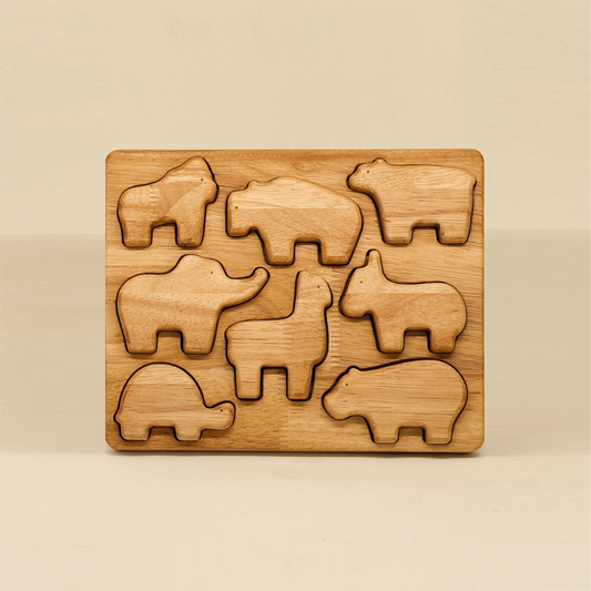 Animal Stack Mini+  - Wooden Animals Stacking Toys + Puzzle (Set of 8+1)