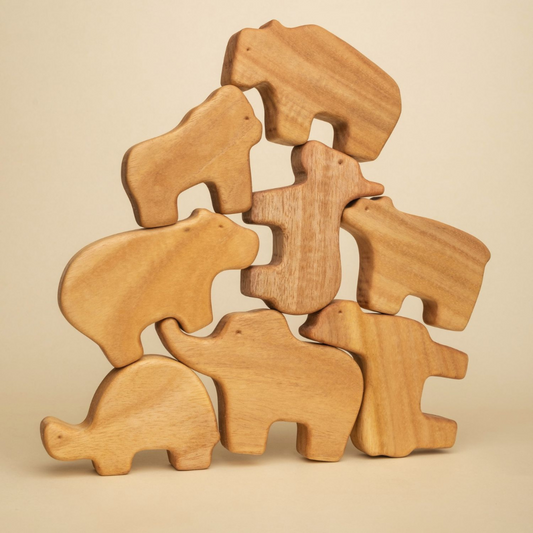 Bjørn &amp; Esle: houten stapelspeelgoed voor dieren (set van 8)