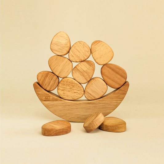 Egg Balance Basket - Wooden Stacker Balancing Toys