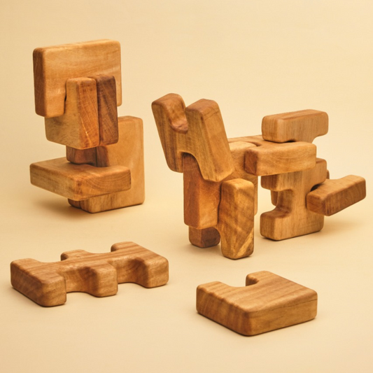 Forest Build: houten stapelblokken (set van 18)
